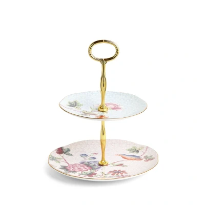 Image of Wedgwood 5C106805126 Cuckoo Cake Plate/Stand, Ceramic, Multi, 9.5&quot; x 7.9&quot; 5.5&quot;