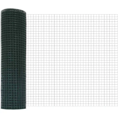 Image of vidaXL Welded Wire Fence Green 0.4x10 m Steel