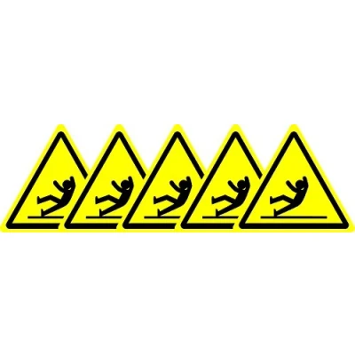 Image of ISO Safety Sign International Warning Slippery Surface Symbol Self Adhesive Sticker 100mm x (Pack of 5 Stickers)