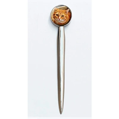 Image of Cat Design On A Lovely Polished Letter Opener Ideal Birthday Gift Comes Boxed N89