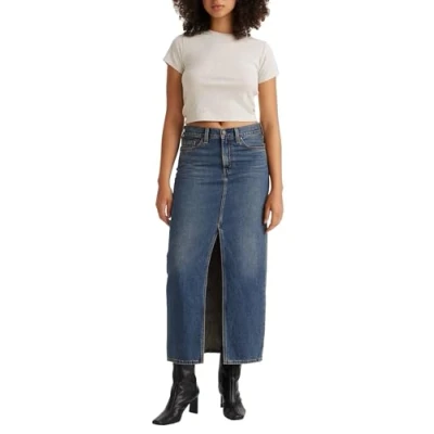 Image of Levi&#039;s Women&#039;s Ankle Column ICON Skirt, Wave Hello, 23W x 30L