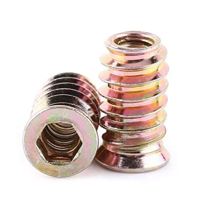 Image of 20Pcs Threaded Insert Nuts, Zinc Plated Carbon Steel Hex Socket Furniture Nuts M6/M8/M10 Nut Tool Kit for Wood Furniture(M6*20mm)