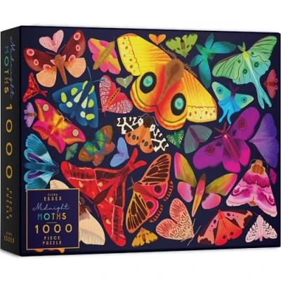 Image of Elena Essex Jigsaw puzzles for Adults 1000 Midnight Moths/Jigsaws/Jigsaw Puzzle/Butterfly Rainbow Gradient Puzzle/jigsaw size 70x50cm