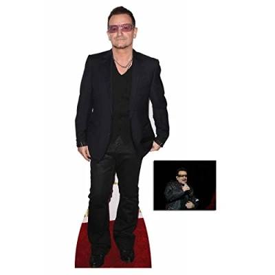 Image of Fan Pack Bono Lifesize Cardboard Cutout/Standee/Standup Includes 8x10 Star Photo