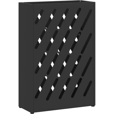 Image of vidaXL Black Umbrella Stand 28x12x41 cm Steel