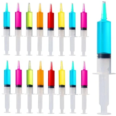 Image of THE TWIDDLERS 100 Large Shot Syringes 60ml, Reusable Double Glasses for Jello Vodka Alcohol Jelly Cocktails, 18cm / 7&quot; Perfect Christmas, Halloween, Birthday Party Food Safe