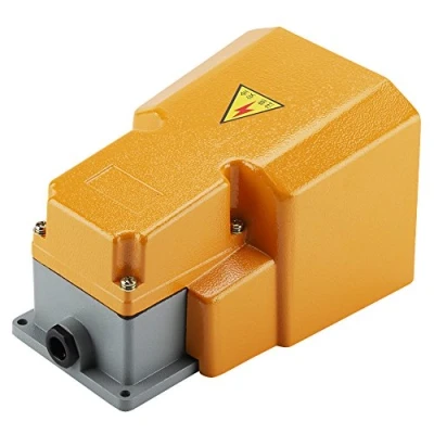 Image of Hilitand 250V 10A Industrial Foot Switch Aluminum Alloy Pedal On/Off with Guard for Machine Tools