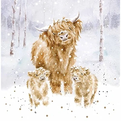Image of Wrendale Designs by Hannah Dale A Highland Christmas Card Box Set Pack of 8