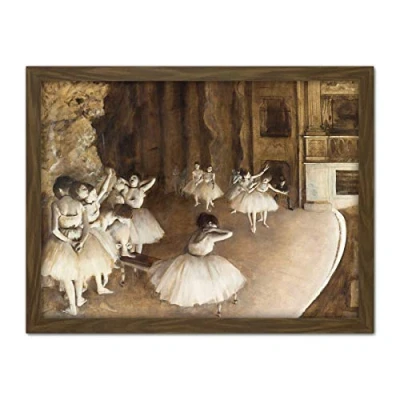 Image of Edgar Degas Ballet Rehearsal On Stage Large Framed Art Print Poster Wall Decor 18x24