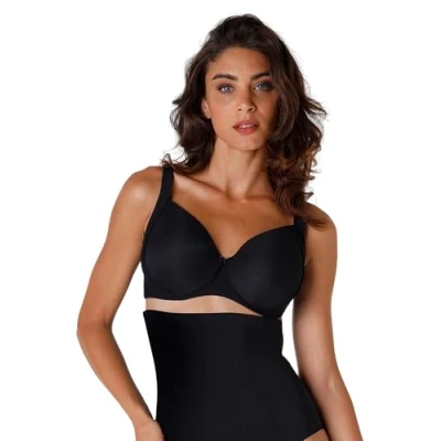 Image of Lovable Women&#039;s Reggiseno Ferretto leggermente Imbottito Ultimate Modelling. Alto sostegno, traspirante. Bra, Black (004 NERO), 4 D / 36