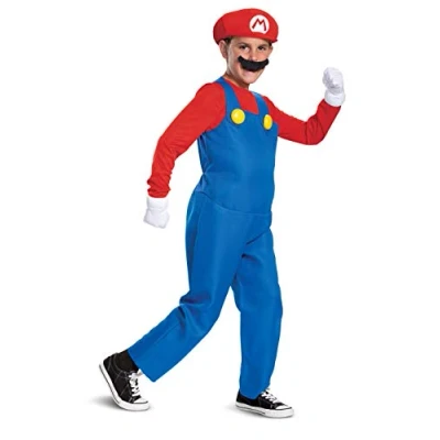 Image of Super Mario Bros DISK10772G Deluxe Costume Kids Nintendo, Red, Large