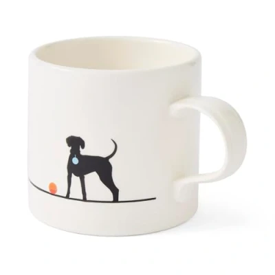 Image of Portmeirion Home &amp; Gifts Merion Black and White Mug Silhouette Dog