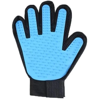 Image of ABE Pet Grooming Cat Dog Rabbits Horse Gloves Brush Glove Premium De shedding for Easy, Mess free with 260 Tips Mitt (Light Blue)