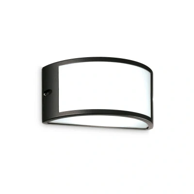 Image of Ideal Lux Lighting Rex 1 Outdoor Flush Wall Lamp Black IP44