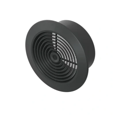 Image of Awenta 5&quot; Inch Round Plastic Black Ventilation Grille with Mesh Intake, Exhaust, Dryer Air Vent cap HVAC Ceiling Register Cover Crawl Space Home Bathroom Exhaust Wall Hose Outlet