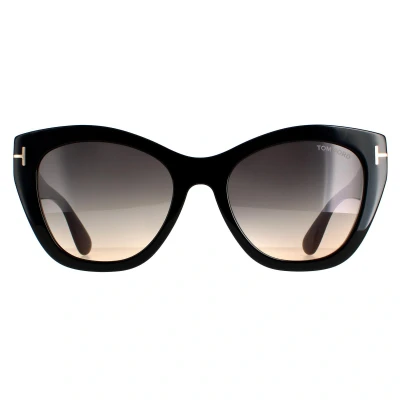 Image of TOM FORD Woman Ft0940 dear 01b Sunglasses Acetate Black Smoke Squat Normal Shaded