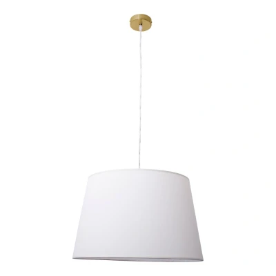 Image of Bologna Cylindrical Pendant Ceiling Light Beige 1xE27 Brass Rose