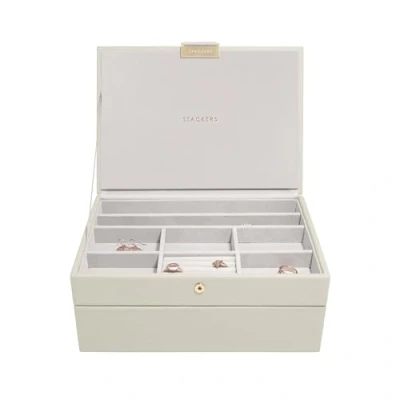 Image of Stackers Oatmeal Medium Jewellery Box Set of 2
