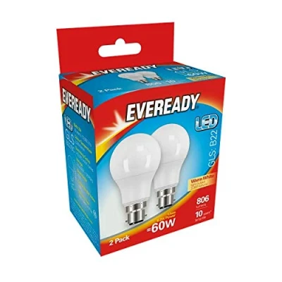 Image of 8.2W LED GLS B22 WW 2PK S15301
