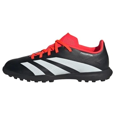 Image of adidas Predator 24 League Turf Boots Sneaker, Core Black/Cloud White/Solar Red, 4.5 UK Child