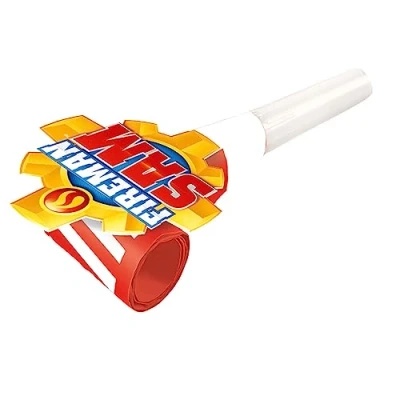 Image of Amscan 9912969 Fireman Sam Kids Birthday Party Blow Outs Noisemakers 8 Pack