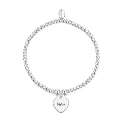 Image of Philip Jones Nan Heart Charm Beaded Stretch Bracelet