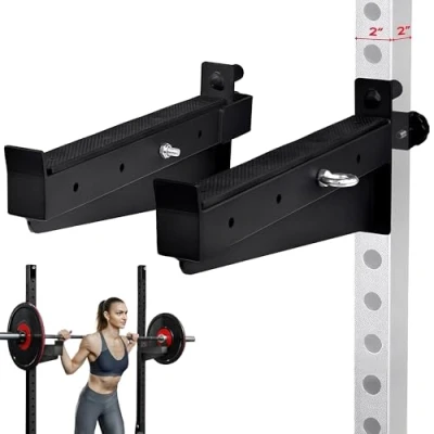 Image of Yes4All Premium Barbell Safety Squat Bar Attachment 1,000 LBS (453 kg) Capacity Rack Spotter Arms 2x2 Adjustable Height