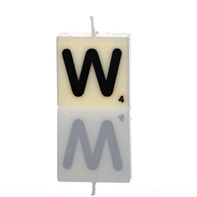 Image of Boxer Gifts Letter W Candle, White, One Size