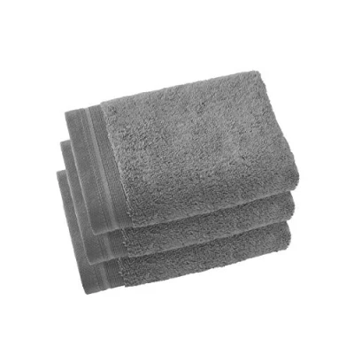 Image of De Witte Lietaer Contessa Luxe Guest Towels, Cotton, Steel Grey, 40 x 60 cm, Pack of 3