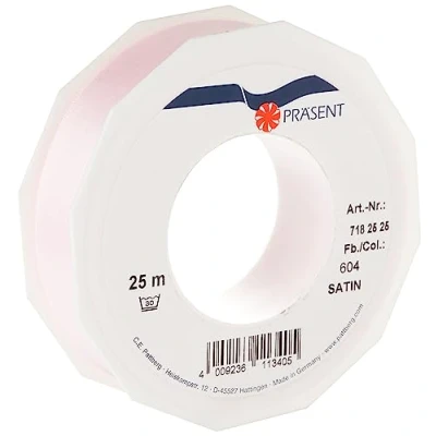 Image of C.E. Pattberg SATIN light pink gift ribbon, 27 yards for Wrapping Gifts, 1 inch width, Ribbon Decorating &amp; Crafting, Decorative every occasion
