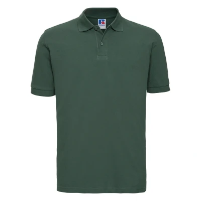 Image of Russell Athletic Mens 100% Cotton Short Sleeve Polo Shirt (Bottle Green) Size Large