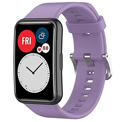 Image of Wownadu Straps Compatible for HUAWEI WATCH FIT/WATCH FIT NEW/Watch Elegant/WATCH SE, Strap Replacement Lavender Women Men Silicone Sports WristBand,(No Watch)