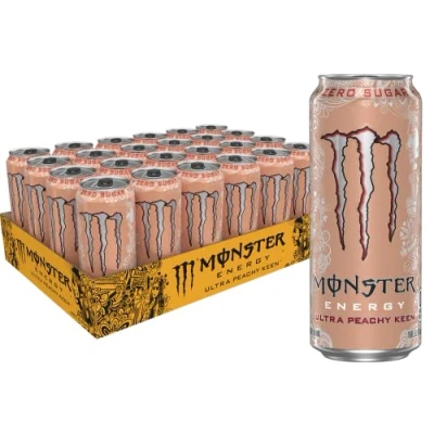 Image of Monster Energy Ultra Peachy Keen, Sugar Free Drink, 16 oz (Pack of 24)