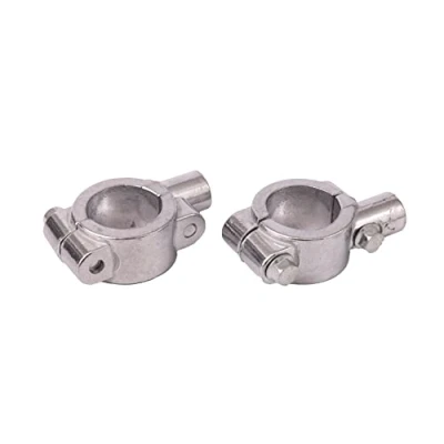 Image of ICTRONIX Pair Universal 8mm Motorcycle Mirror Bracket Holder Mount for 25mm Handlebar Clamp Silver