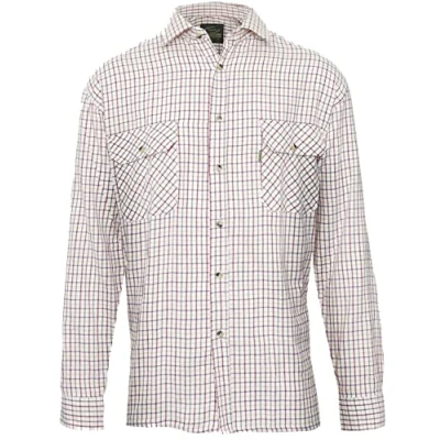 Image of Champion Tattersall Country Style Casual Long Sleeved Shirt Red 4XL