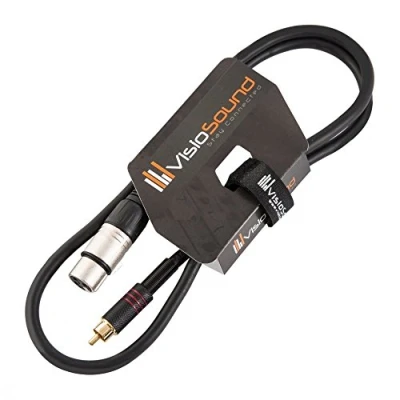 Image of Female XLR to Single RCA Gold Phono Plug Audio Lead/Signal/Patch Cable 1m
