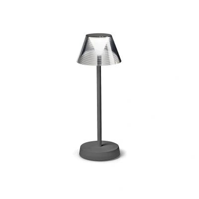 Image of LOLITA Dimmable Integrated LED Table Lamp Grey, In Built Switch, 3000K, IP54