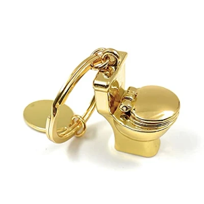 Image of Onlineworld2013 Loo toilet keychain golden metal