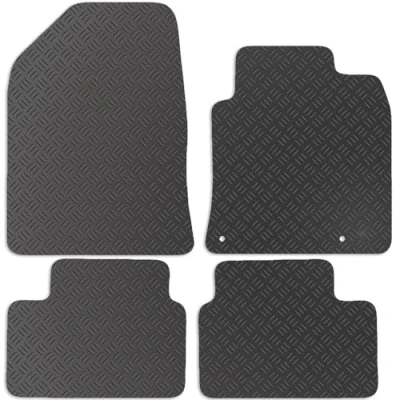 Image of Carsio Rubber Car Mats For Kia ProCeed 2019+ Onwards Tailored Fit Floor Mat Set Complete Accessory Black Custom Fitted All Weather &amp; Heavy Duty, Anti Slip Backing with Clips