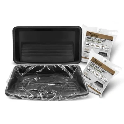 Image of ROLLINGDOG 18 Inch Paint Tray with Liners for Wall and Ceilings Painting, 10PC Easy to Clean Up Change Colour