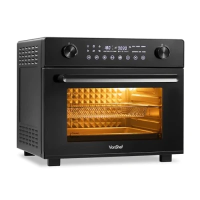 Image of VonShef Air Fryer Oven 28L 1800W Digital Countertop Convection with Rotisserie for Family, 14 in 1 Multi Function Airfryer Toaster Combo, Full Accessory Set, 60 Minute Timer