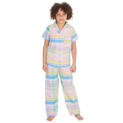 Image of undercover lingerie Girls Check Button Pyjamas 15C627 Lilac 13 Years