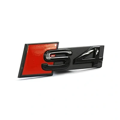 Image of Audi 8W0071805 Lettering S4 Clip Tuning Badge Radiator Grill Black Edition Emblem Black/Red