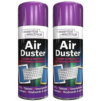 Image of HZ Enterprises Compressed Air Duster Spray Can Cleans &amp; Protects Laptops Keyboards 400ml (2)