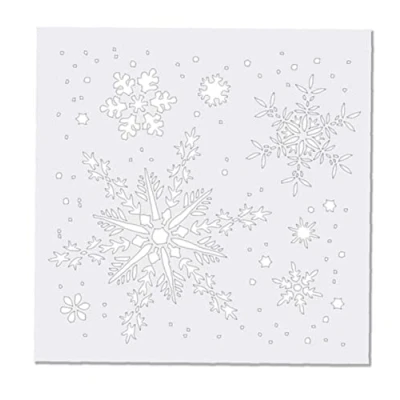 Image of Onsinic Christmas Stencils Xmas Cartoon Snowflake Painting Stencil Reusable Craft for Art Drawing Spraying