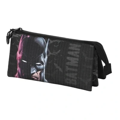 Image of Karactermania Batman Face Triple Pencil Case, Black, 23 x 11 cm