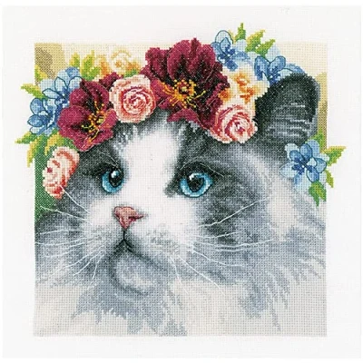 Image of Lanarte Counted Cross Stitch Kit, Cotton, Multicoloured, 29x29cm