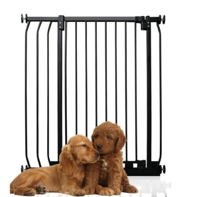 Image of Bettacare Extra Tall Elite Dog Gate, 80cm 89cm, Matt Black, 96.8cm in Height, Pressure Fit Pet Gate for and Puppy, Barrier, Easy Installation
