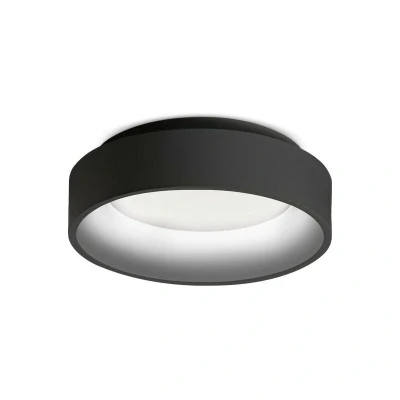 Image of ZIGGY Round 30cm Integrated LED Semi Flush Light Black, 3000K, Non Dim