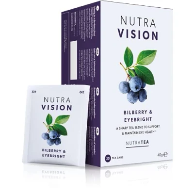 Image of NUTRAVISION Eye Support Tea Care Health Supplement Includes Eyebright, Bilberry &amp; Green 40 Enveloped Bags by Nutra Herbal (2 Pack)